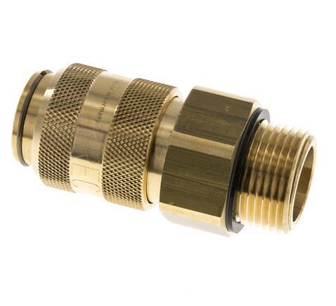 Brass DN 15 Air Coupling Socket G 1 inch Male Double Shut-Off