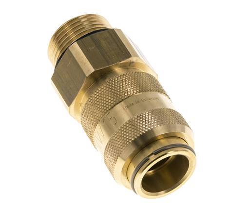 Brass DN 15 Air Coupling Socket G 1 inch Male Double Shut-Off