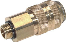 Nickel-plated Brass DN 15 Air Coupling Socket G 1/2 inch Male Double Shut-Off