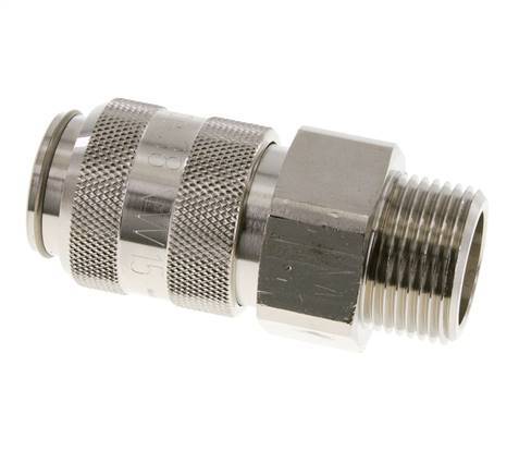 Nickel-plated Brass DN 15 Air Coupling Socket G 1 inch Male Double Shut-Off