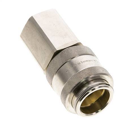 Nickel-plated Brass DN 19 Air Coupling Socket G 1 inch Female Double Shut-Off