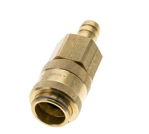 Brass DN 19 Air Coupling Socket 19 mm Hose Pillar Double Shut-Off