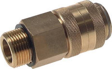 Brass DN 19 Air Coupling Socket G 1 1/4 inch Male Double Shut-Off
