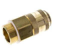 Brass DN 19 Air Coupling Socket G 1 1/4 inch Male Double Shut-Off