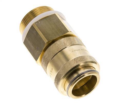 Brass DN 19 Air Coupling Socket G 1 1/4 inch Male Double Shut-Off