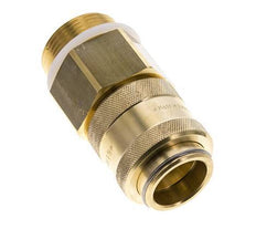 Brass DN 19 Air Coupling Socket G 1 1/4 inch Male Double Shut-Off