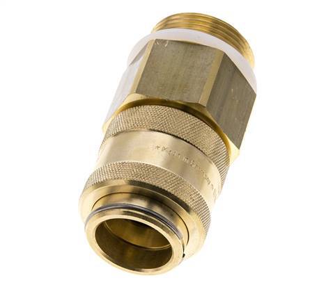 Brass DN 19 Air Coupling Socket G 1 1/4 inch Male Double Shut-Off