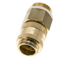 Brass DN 19 Air Coupling Socket G 1 1/4 inch Male Double Shut-Off