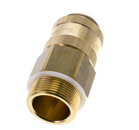 Brass DN 19 Air Coupling Socket G 1 1/4 inch Male Double Shut-Off