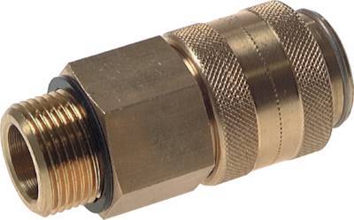 Nickel-plated Brass DN 19 Air Coupling Socket G 1 1/4 inch Male Double Shut-Off