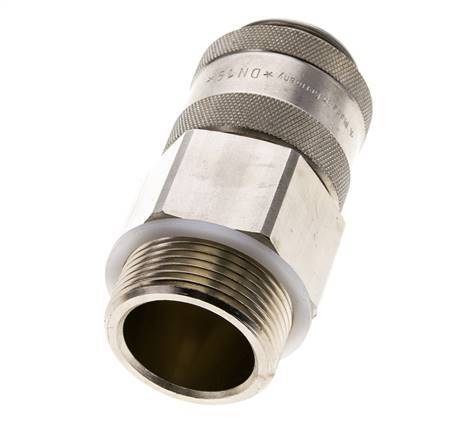 Nickel-plated Brass DN 19 Air Coupling Socket G 1 1/4 inch Male Double Shut-Off