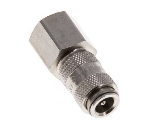 Nickel-plated Brass DN 2.7 (Micro) Air Coupling Socket G 1/8 inch Female Double Shut-Off