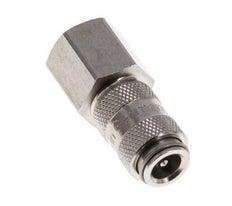 Nickel-plated Brass DN 2.7 (Micro) Air Coupling Socket G 1/8 inch Female Double Shut-Off