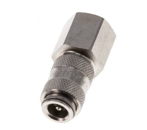 Nickel-plated Brass DN 2.7 (Micro) Air Coupling Socket G 1/8 inch Female Double Shut-Off