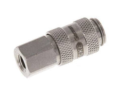 Stainless steel DN 2.7 (Micro) Air Coupling Socket M5 Female Double Shut-Off