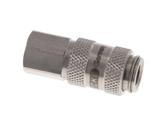 Stainless steel DN 2.7 (Micro) Air Coupling Socket M5 Female Double Shut-Off