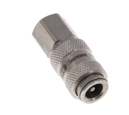 Stainless steel DN 2.7 (Micro) Air Coupling Socket M5 Female Double Shut-Off