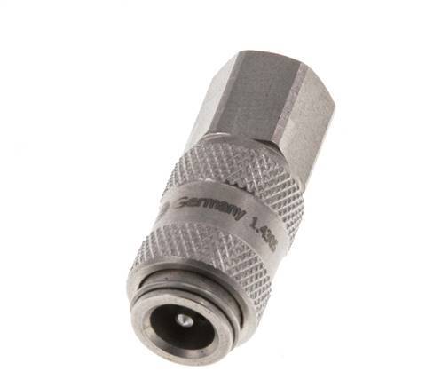 Stainless steel DN 2.7 (Micro) Air Coupling Socket M5 Female Double Shut-Off