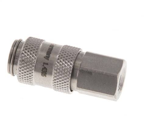 Stainless steel DN 2.7 (Micro) Air Coupling Socket M5 Female Double Shut-Off