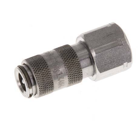 Stainless Steel 316L DN 2.7 (Micro) Air Coupling Socket G 1/8 inch Female Double Shut-Off