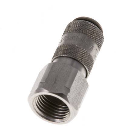 Stainless Steel 316L DN 2.7 (Micro) Air Coupling Socket G 1/8 inch Female Double Shut-Off