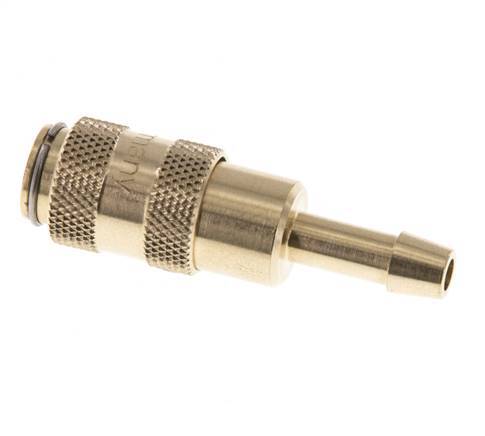 Brass DN 2.7 (Micro) Air Coupling Socket 4 mm Hose Pillar