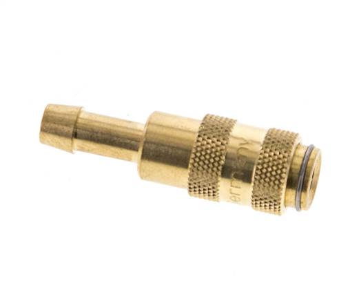 Brass DN 2.7 (Micro) Air Coupling Socket 5 mm Hose Pillar Double Shut-Off