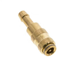 Brass DN 2.7 (Micro) Air Coupling Socket 5 mm Hose Pillar Double Shut-Off