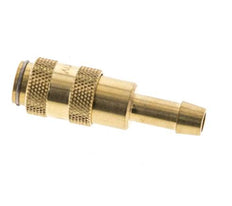 Brass DN 2.7 (Micro) Air Coupling Socket 5 mm Hose Pillar Double Shut-Off