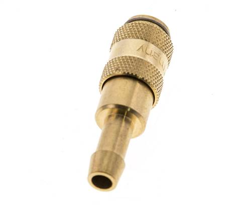 Brass DN 2.7 (Micro) Air Coupling Socket 5 mm Hose Pillar Double Shut-Off