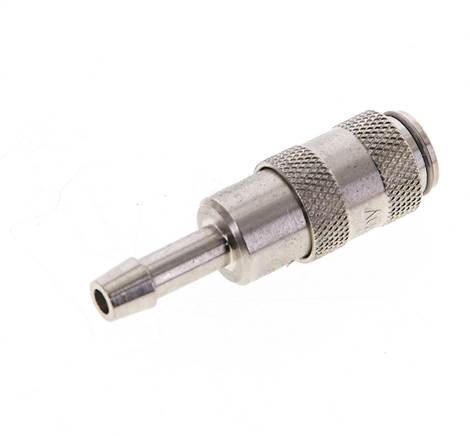 Nickel-plated Brass DN 2.7 (Micro) Air Coupling Socket 4 mm Hose Pillar Double Shut-Off