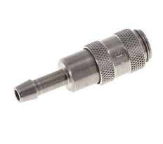 Stainless steel DN 2.7 (Micro) Air Coupling Socket 4 mm Hose Pillar Double Shut-Off
