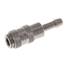 Stainless steel DN 2.7 (Micro) Air Coupling Socket 4 mm Hose Pillar Double Shut-Off