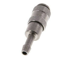 Stainless steel DN 2.7 (Micro) Air Coupling Socket 4 mm Hose Pillar Double Shut-Off