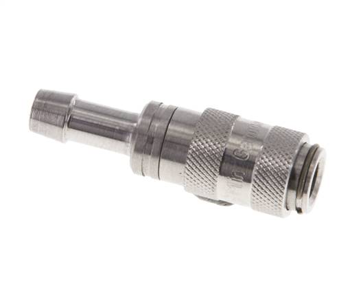 Stainless Steel 316L DN 2.7 (Micro) Air Coupling Socket 4 mm Hose Pillar