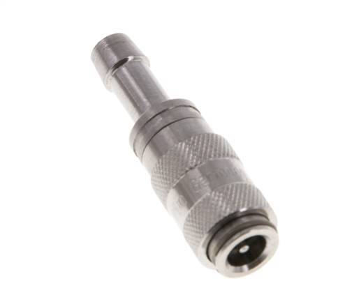 Stainless Steel 316L DN 2.7 (Micro) Air Coupling Socket 5 mm Hose Pillar Double Shut-Off