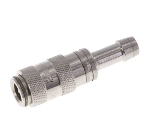 Stainless Steel 316L DN 2.7 (Micro) Air Coupling Socket 4 mm Hose Pillar