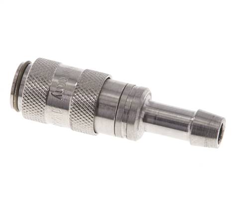 Stainless Steel 316L DN 2.7 (Micro) Air Coupling Socket 4 mm Hose Pillar