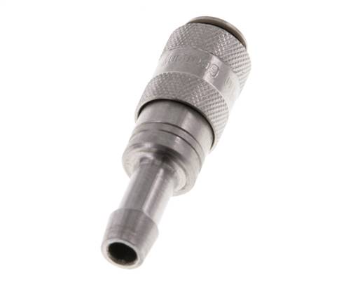 Stainless Steel 316L DN 2.7 (Micro) Air Coupling Socket 4 mm Hose Pillar