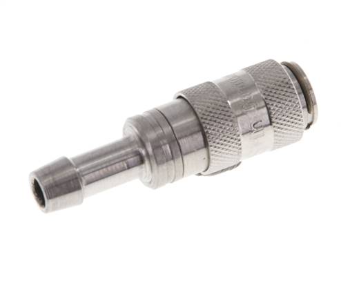 Stainless Steel 316L DN 2.7 (Micro) Air Coupling Socket 4 mm Hose Pillar