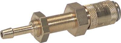 Brass DN 2.7 (Micro) Air Coupling Socket 4 mm Hose Pillar Bulkhead