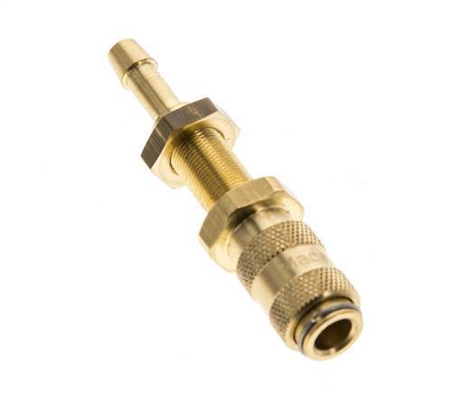 Brass DN 2.7 (Micro) Air Coupling Socket 4 mm Hose Pillar Bulkhead