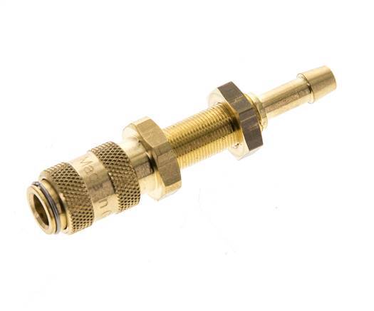 Brass DN 2.7 (Micro) Air Coupling Socket 4 mm Hose Pillar Bulkhead