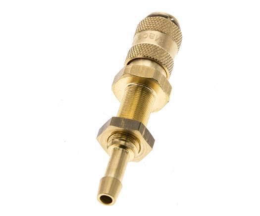 Brass DN 2.7 (Micro) Air Coupling Socket 4 mm Hose Pillar Bulkhead