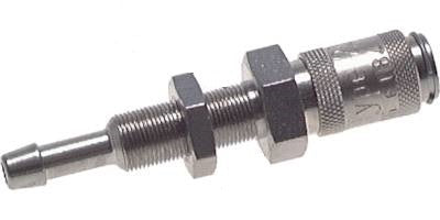 Nickel-plated Brass DN 2.7 (Micro) Air Coupling Socket 3 mm Hose Pillar Bulkhead Double Shut-Off