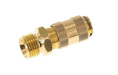 Brass DN 2.7 (Micro) Air Coupling Socket G 1/8 inch Male Double Shut-Off