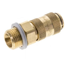 Brass DN 2.7 (Micro) Air Coupling Socket G 1/8 inch Male Double Shut-Off