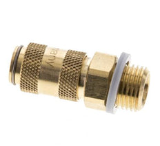 Brass DN 2.7 (Micro) Air Coupling Socket G 1/8 inch Male Double Shut-Off