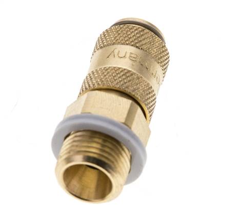 Brass DN 2.7 (Micro) Air Coupling Socket G 1/8 inch Male Double Shut-Off