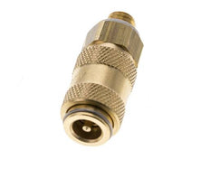 Brass DN 2.7 (Micro) Air Coupling Socket M5 Male Double Shut-Off